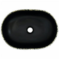 Lavabo da Appoggio Nero e Blu Ovale 47x33x13 cm Ceramica