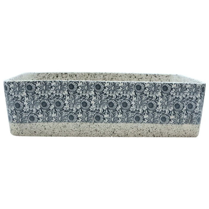 Lavabo Appoggio Grigio e Blu Rettangolare 46x35,5x13cm Ceramica 155072