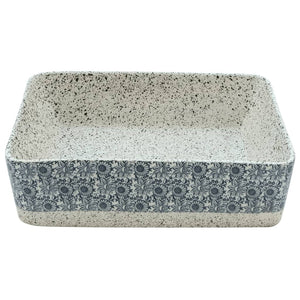 Lavabo Appoggio Grigio e Blu Rettangolare 46x35,5x13cm Ceramica 155072