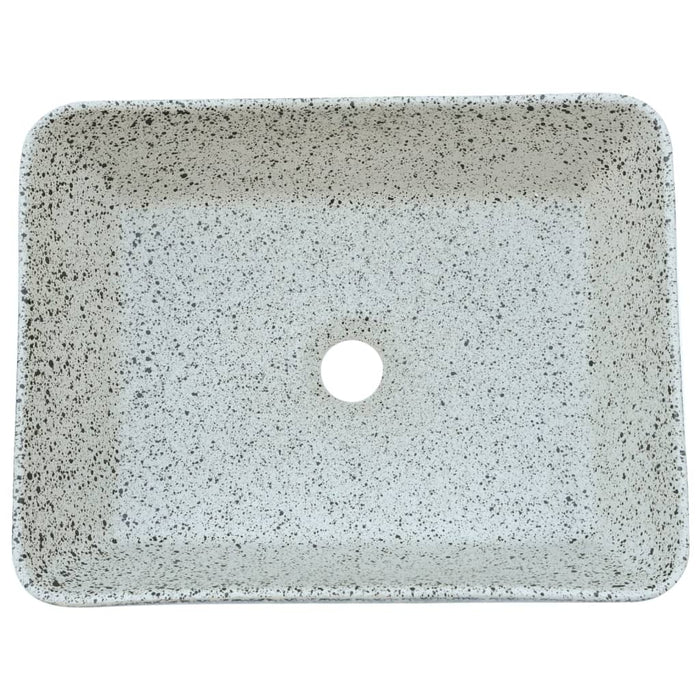 vidaXL Lavabo Appoggio Grigio e Blu Rettangolare 46x35,5x13cm Ceramica
