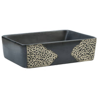 Lavabo da Appoggio Nero Rettangolare 46x35,5x13 cm Ceramica 155073
