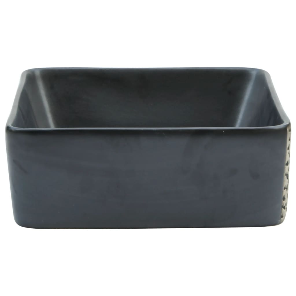 Lavabo da Appoggio Nero Rettangolare 46x35,5x13 cm Ceramica 155073
