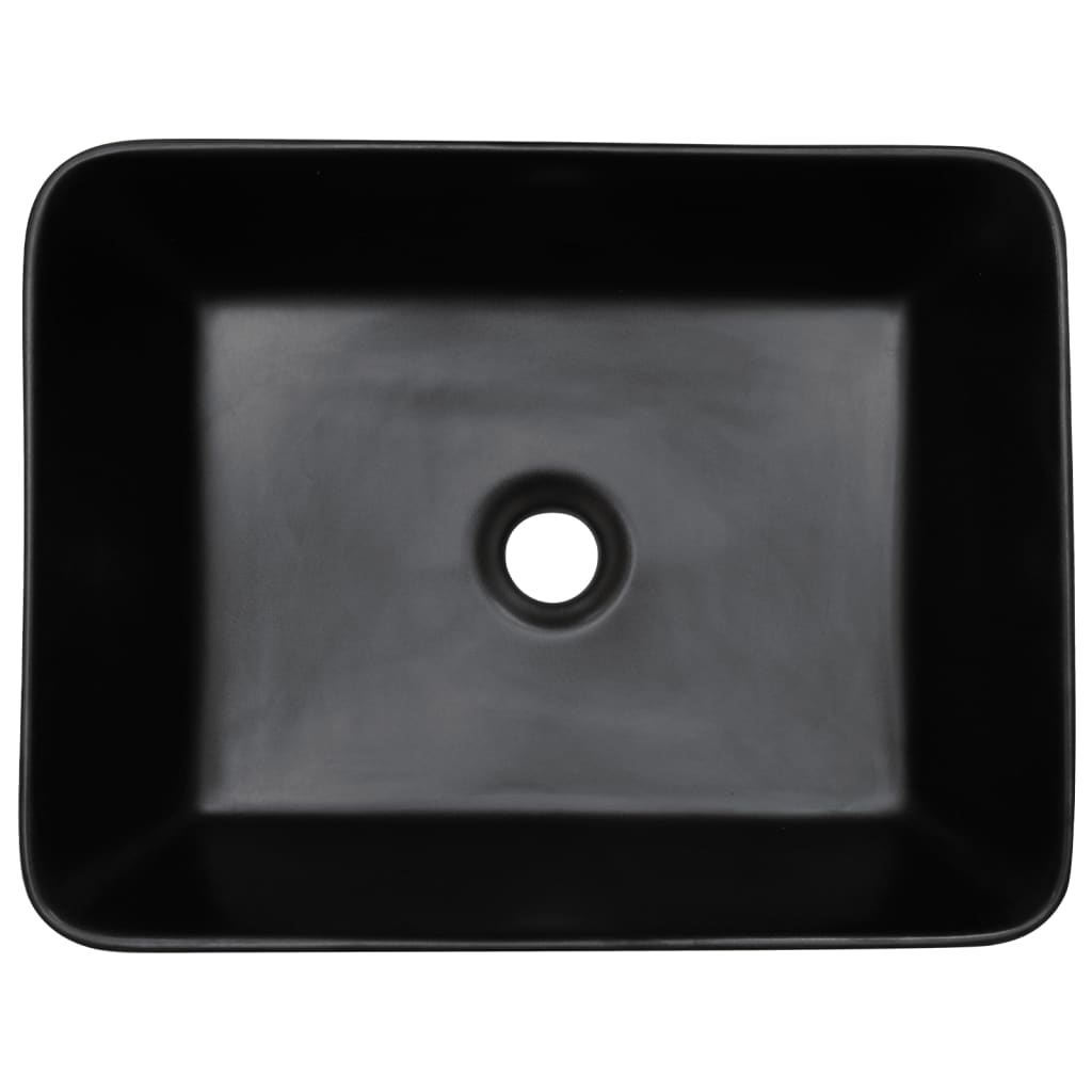 Lavabo da Appoggio Nero Rettangolare 46x35,5x13 cm Ceramica 155073
