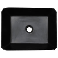 Lavabo da Appoggio Nero Rettangolare 46x35,5x13 cm Ceramica 155073