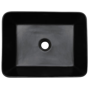 Lavabo da Appoggio Nero Rettangolare 46x35,5x13 cm Ceramica 155073