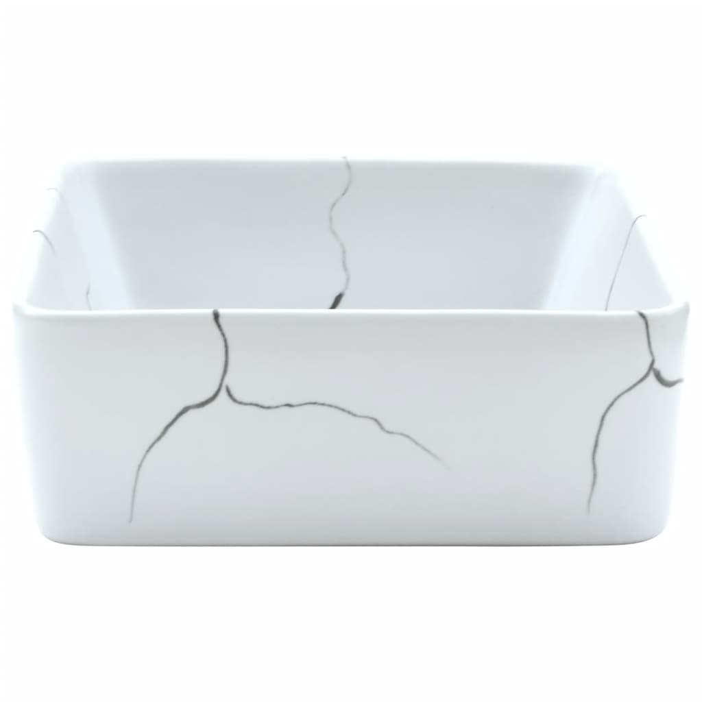 Lavabo da Appoggio-Lavandino-Lavello Bianco Rettangolare 46x35,5x13 cm Ceramica