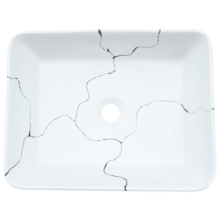 Lavabo da Appoggio Bianco Rettangolare 46x35,5x13 cm Ceramica 155075