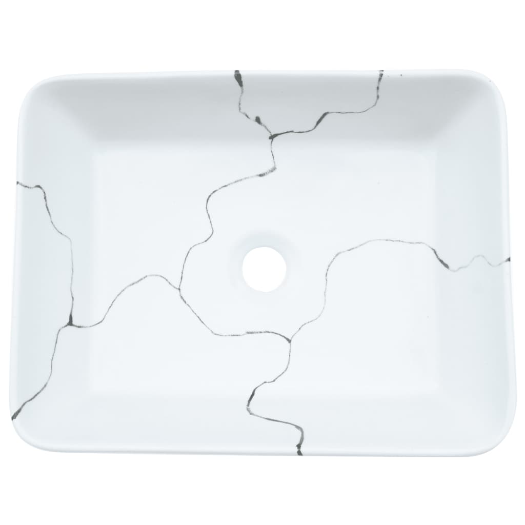 Lavabo da Appoggio-Lavandino-Lavello Bianco Rettangolare 46x35,5x13 cm Ceramica