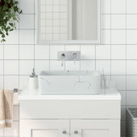 Lavabo da Appoggio-Lavandino-Lavello Bianco Rettangolare 46x35,5x13 cm Ceramica