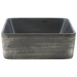 Lavabo Appoggio Nero Marrone Rettangolare 46x35,5x13cm Ceramica 155076
