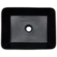 Lavabo Appoggio Nero Marrone Rettangolare 46x35,5x13cm Ceramica 155076