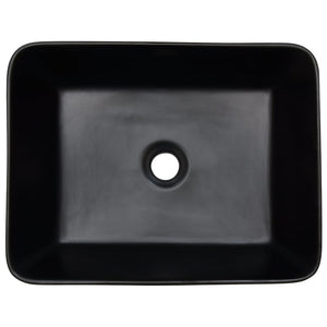 Lavabo Appoggio Nero Marrone Rettangolare 46x35,5x13cm Ceramica 155076