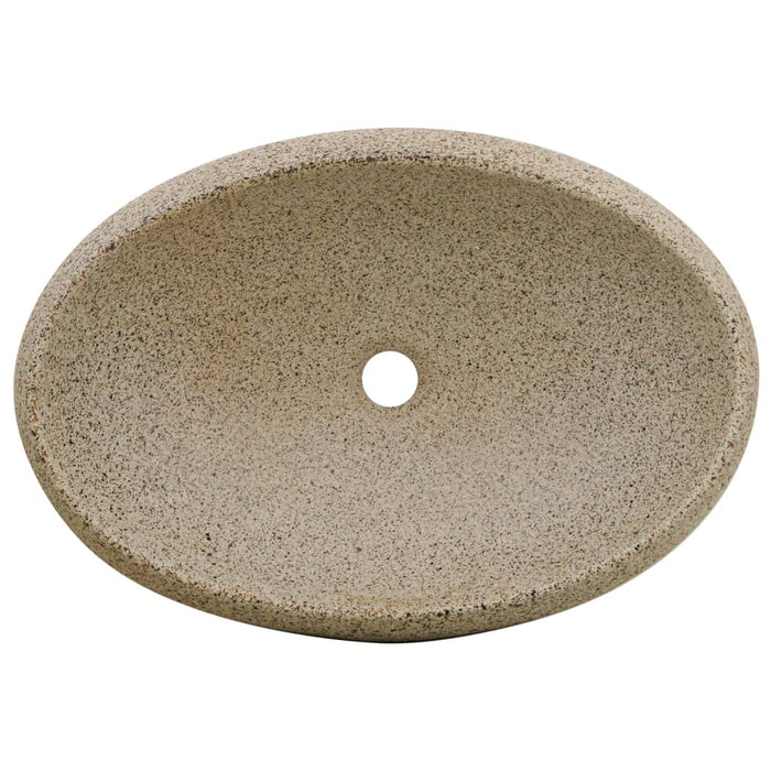 Lavabo da Appoggio Sabbia Ovale 59x40x15 cm Ceramica 155078