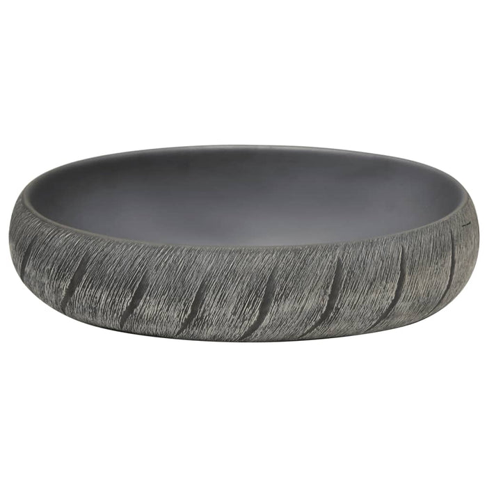 Lavabo da Appoggio Nero e Grigio Ovale 59x40x15 cm Ceramica 155080