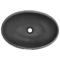 Lavabo da Appoggio Nero e Grigio Ovale 59x40x15 cm Ceramica 155080