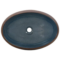 Lavabo da Appoggio Marrone e Blu Ovale 59x40x15 cm Ceramica 155081
