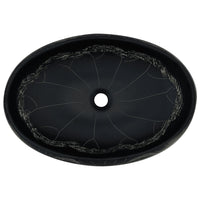 Lavabo da Appoggio Nero Ovale 59x40x15 cm Ceramica 155082