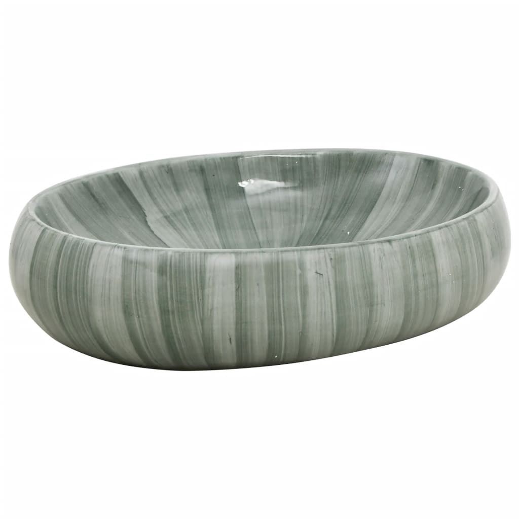 Lavabo da Appoggio Verde Ovale 59x40x15 cm Ceramica 155083