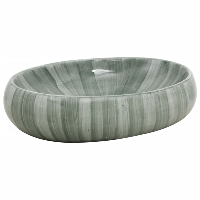 Lavabo da Appoggio Verde Ovale 59x40x15 cm Ceramica 155083