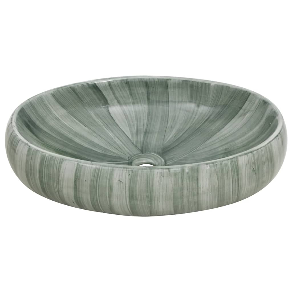 Lavabo da Appoggio Verde Ovale 59x40x15 cm Ceramica 155083
