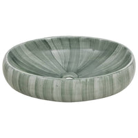 Lavabo da Appoggio Verde Ovale 59x40x15 cm Ceramica 155083
