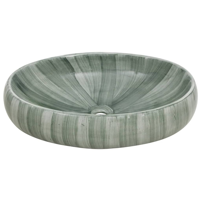 Lavabo da Appoggio Verde Ovale 59x40x15 cm Ceramica 155083