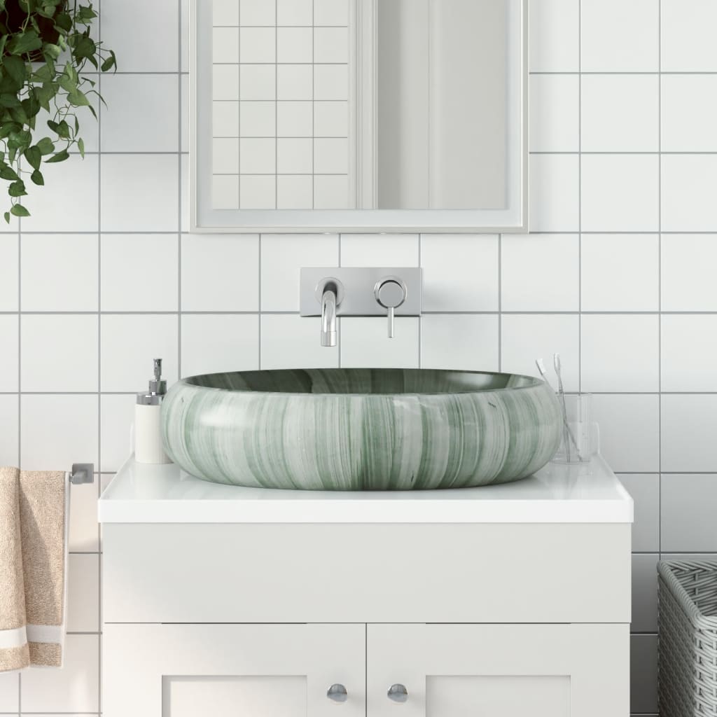 Lavabo da Appoggio Verde Ovale 59x40x15 cm Ceramica 155083
