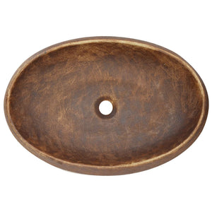Lavabo da Appoggio-Lavandino Marrone Ovale 59x40x15 cm Ceramica