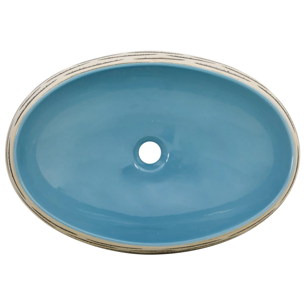 Lavabo da Appoggio-Lavandino-Lavello Multicolore Ovale 59x40x15 cm Ceramica 121929