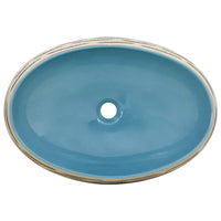 Lavabo da Appoggio-Lavandino-Lavello Multicolore Ovale 59x40x15 cm Ceramica 121929
