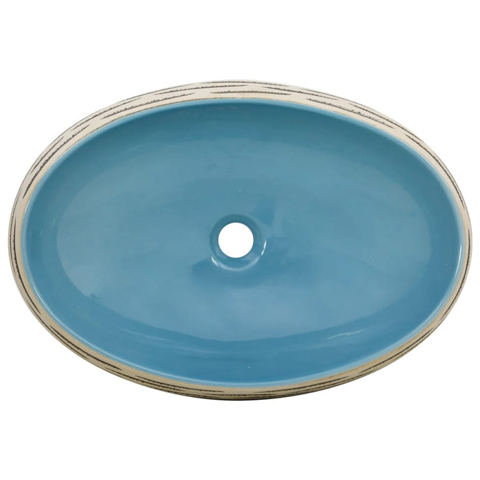 Lavabo da Appoggio-Lavandino-Lavello Multicolore Ovale 59x40x15 cm Ceramica 121929