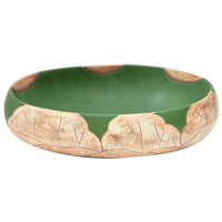 Lavabo da Appoggio Verde e Marrone Ovale 59x40x15 cm Ceramica 155086