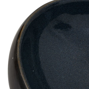Lavabo da Appoggio-Lavandino-Lavello Nero e Blu Ovale 59x40x15 cm Ceramica