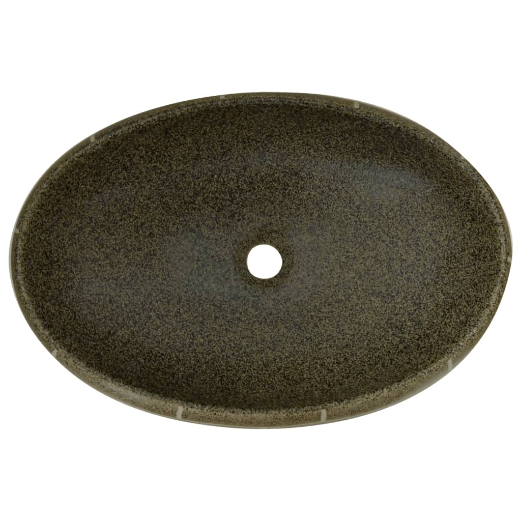 Lavabo da Appoggio-Lavandino-Lavello Multicolore Ovale 59x40x15 cm Ceramica 488744