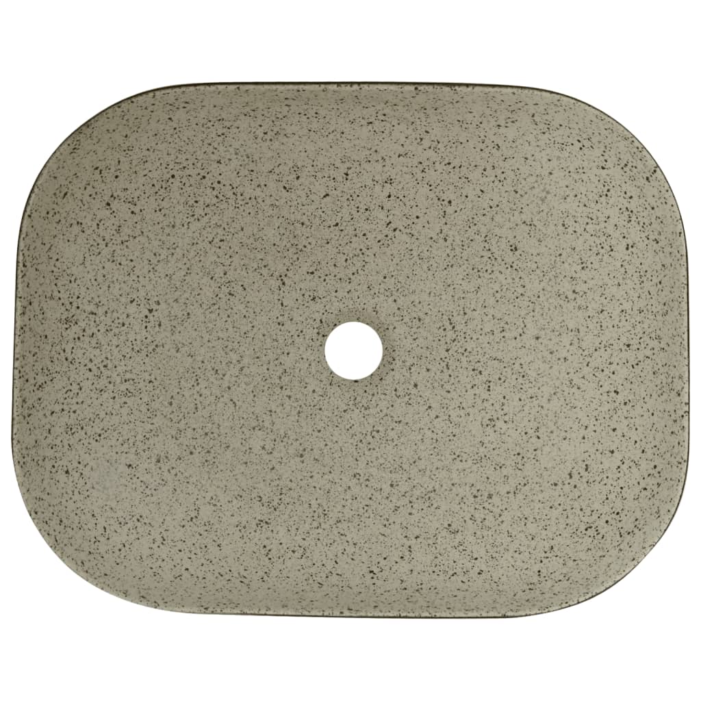 Lavabo Appoggio Grigio Nero Rettangolare 48x37,5x13,5 Ceramica 155098