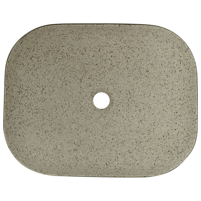 Lavabo Appoggio Grigio Nero Rettangolare 48x37,5x13,5 Ceramica 155098