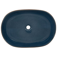Lavabo da Appoggio Marrone e Blu Ovale 59x40x14 cm Ceramica 155100