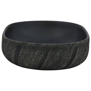 Lavabo da Appoggio Nero Ovale 59x40x14 cm Ceramica 155102