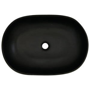 Lavabo da Appoggio Nero Ovale 59x40x14 cm Ceramica 155102