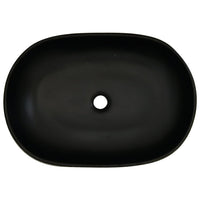 Lavabo da Appoggio-Lavandino-Lavello Nero Ovale 59x40x14 cm Ceramica 545718
