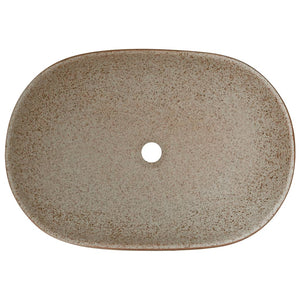 Lavabo da Appoggio Sabbia e Marrone Ovale 59x40x14 cm Ceramica 155104
