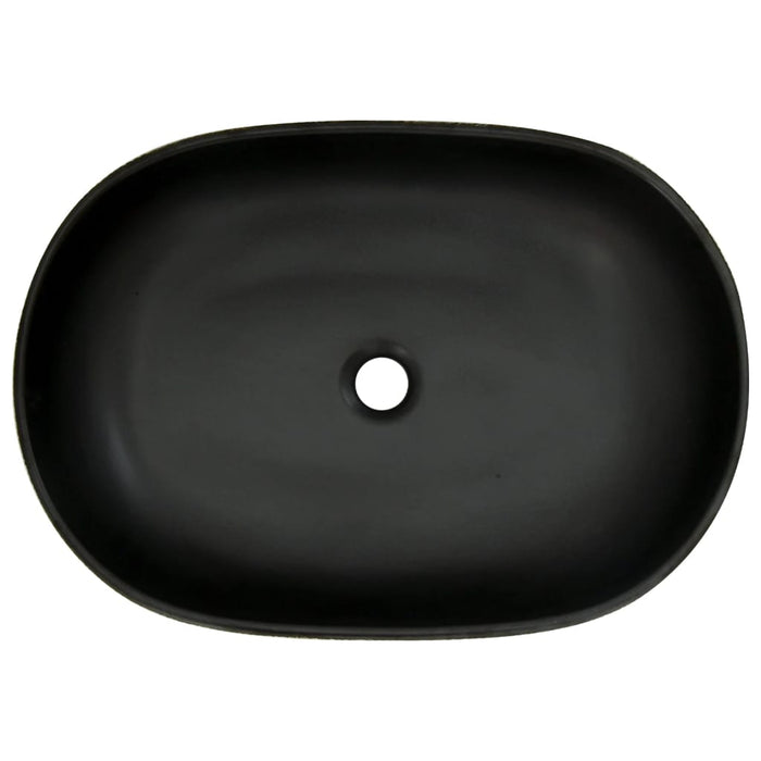 Lavabo da Appoggio Grigio e Nero Ovale 59x40x14 cm Ceramica 155109