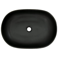 Lavabo da Appoggio Grigio e Nero Ovale 59x40x14 cm Ceramica 155109