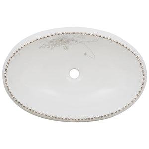 Lavabo da Appoggio-Lavandino-Lavello Bianco Ovale 59x40x15 cm Ceramica