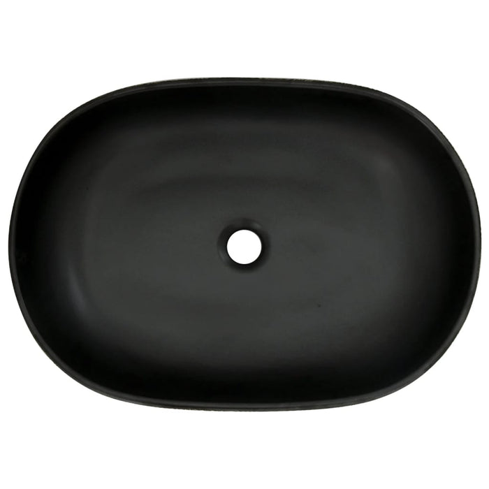 Lavabo da Appoggio-Lavandino-Lavello Nero e Blu Ovale 59x40x14 cm Ceramica