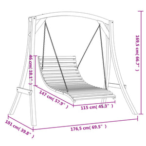 Letto a Dondolo in Legno Massello di Abete con Finitura in teak 3200615