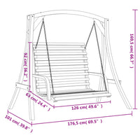 Panca a Dondolo in Legno Massello di Abete con Finitura in Teak 3200616