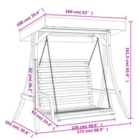 Panca a Dondolo con Tetto Massello di Abete Finitura in Teak 3200627