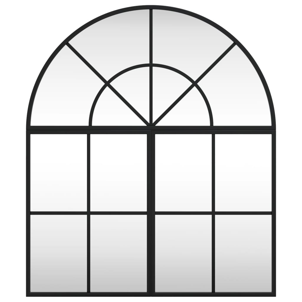 Specchio da Parete Nero 60x70 cm Arco in Ferro