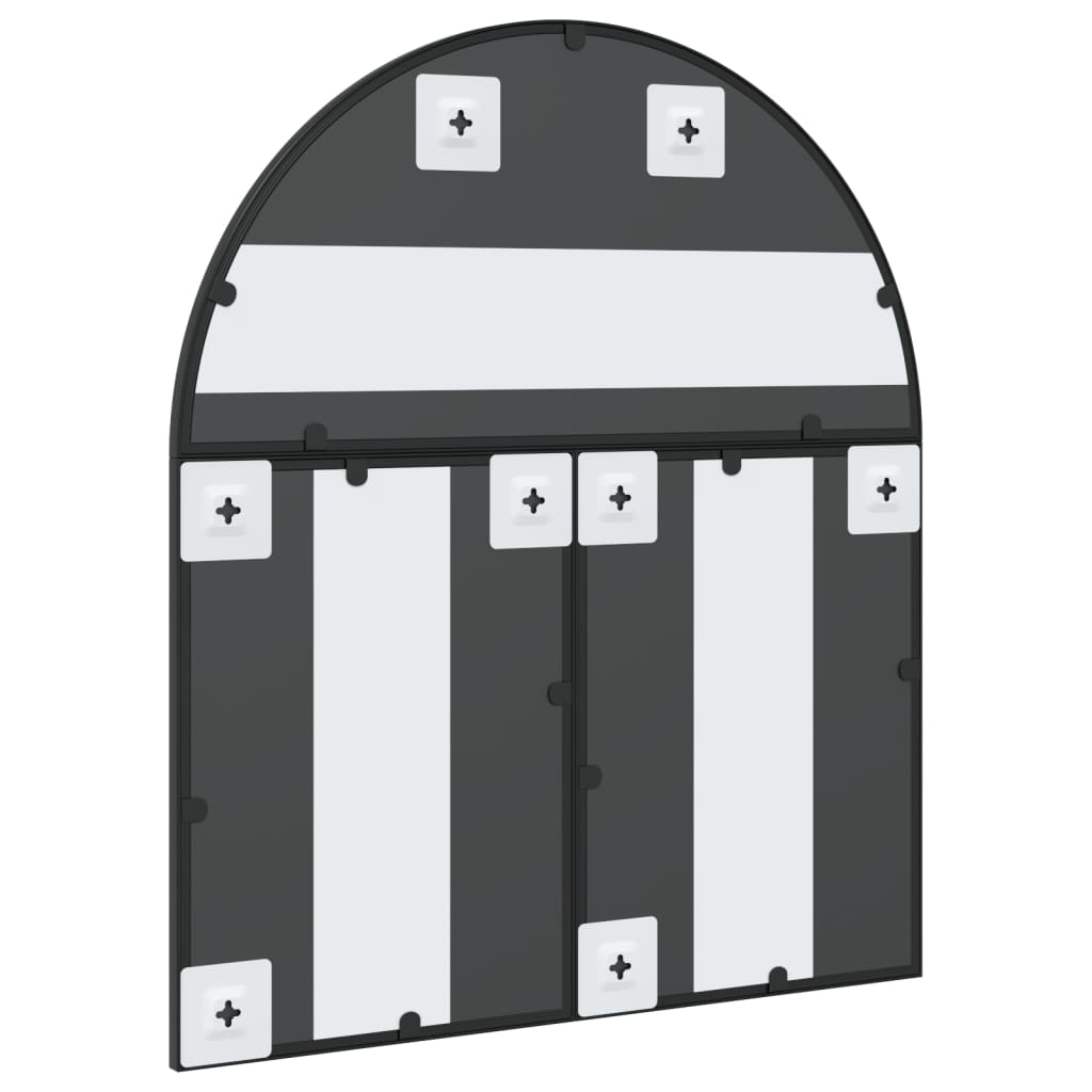 Specchio da Parete-Specchio a muro Nero 60x70 cm Arco in Ferro